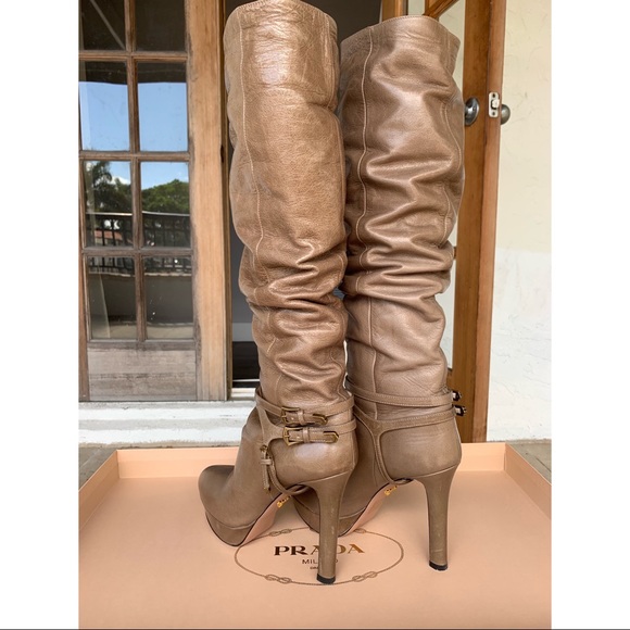 BARELY WORN - Prada Vitello Shine Giunco Boots - Picture 2 of 5